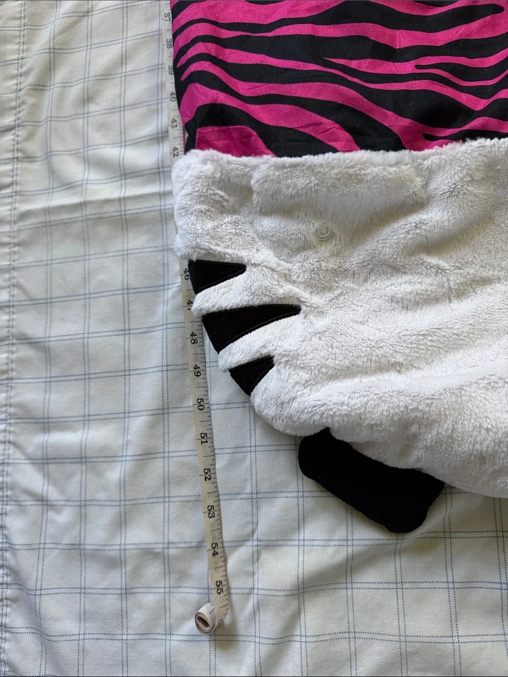 Happy Nappers Pink & Black Zebra Plush Sleeping Bag - Animal Head Pillow
